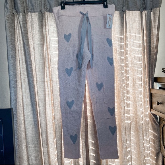 NWT Honeydew Intimates Chenille Pink Glisten Heart Print Jogger Pants Size Large - Picture 3 of 15